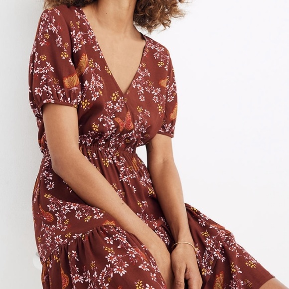 Madewell Dresses & Skirts - Madewell Windowbox ruffle faux wrap floral dress 8